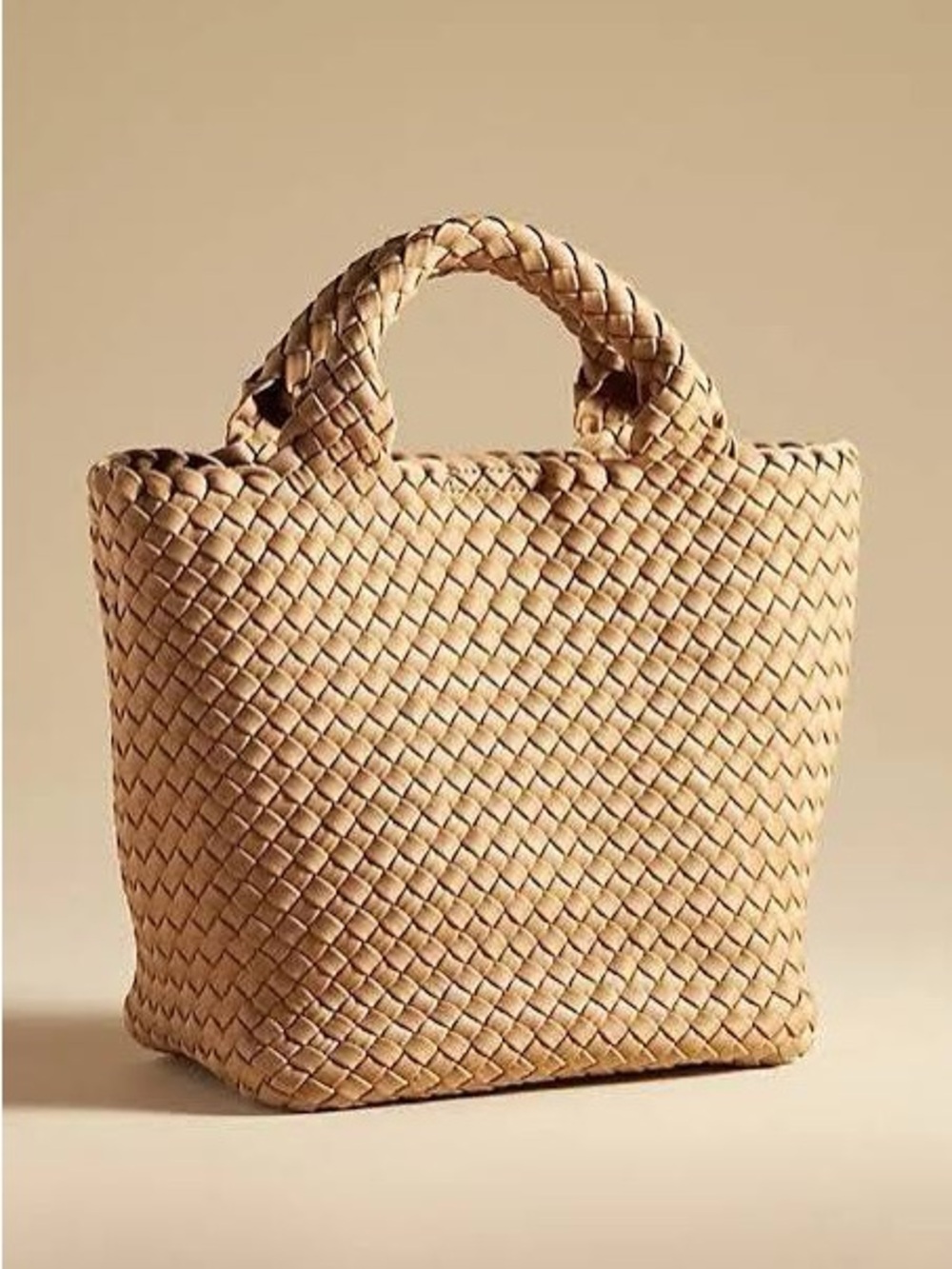 Anthropologie Woven Tote Bag in Natural Tan brand new